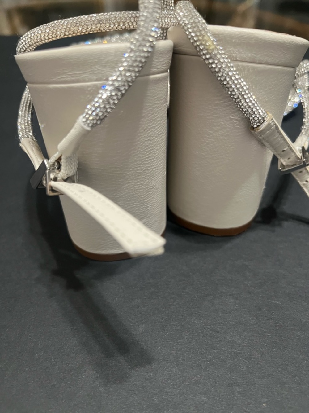 SCHUTZ White Sandals with Silver Beaded Rope Straps - Picture 12 of 12